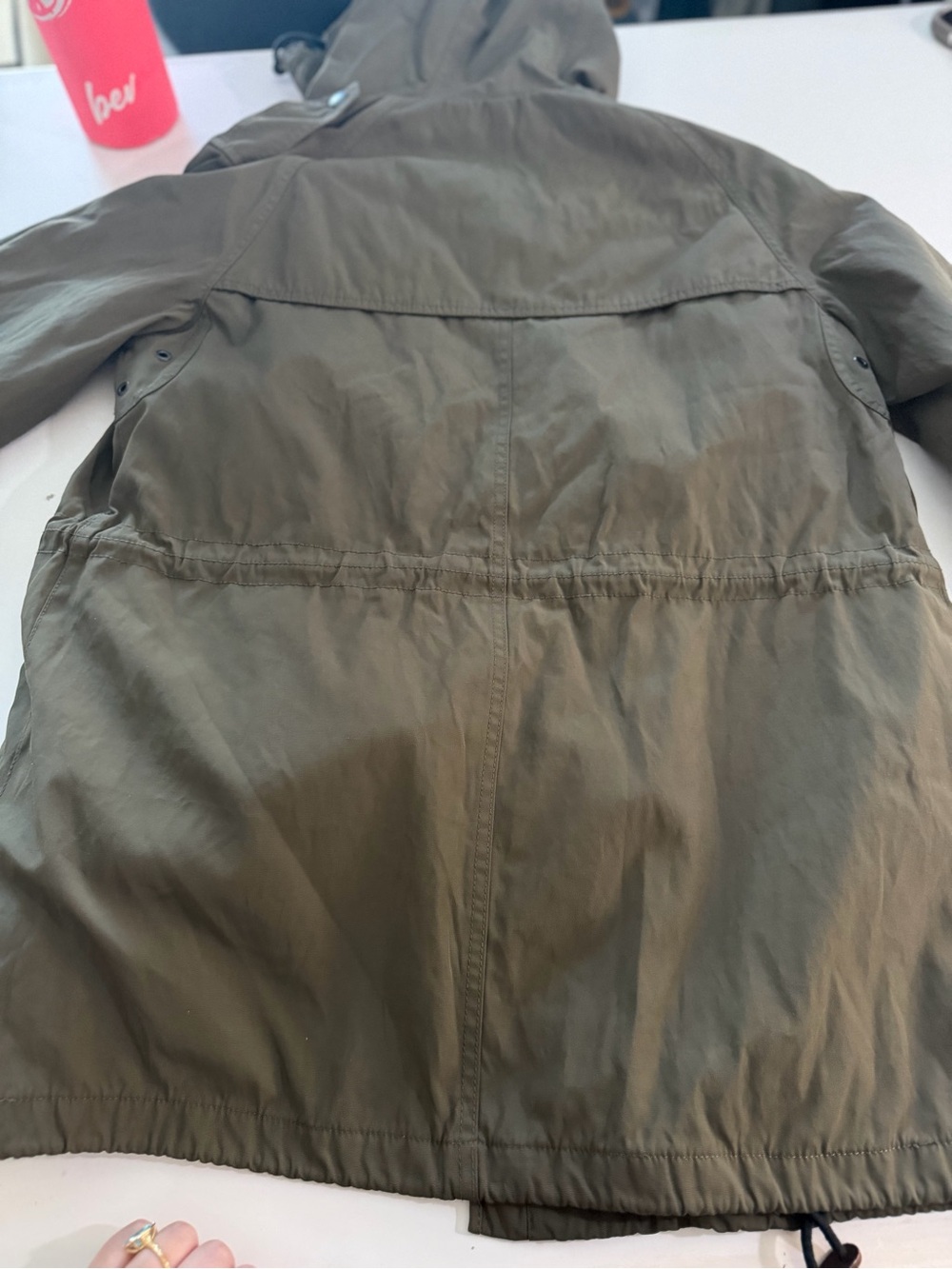 Burberry Olive Green Hooded Field Jacket with Signature Check Lining - Picture 9 of 9